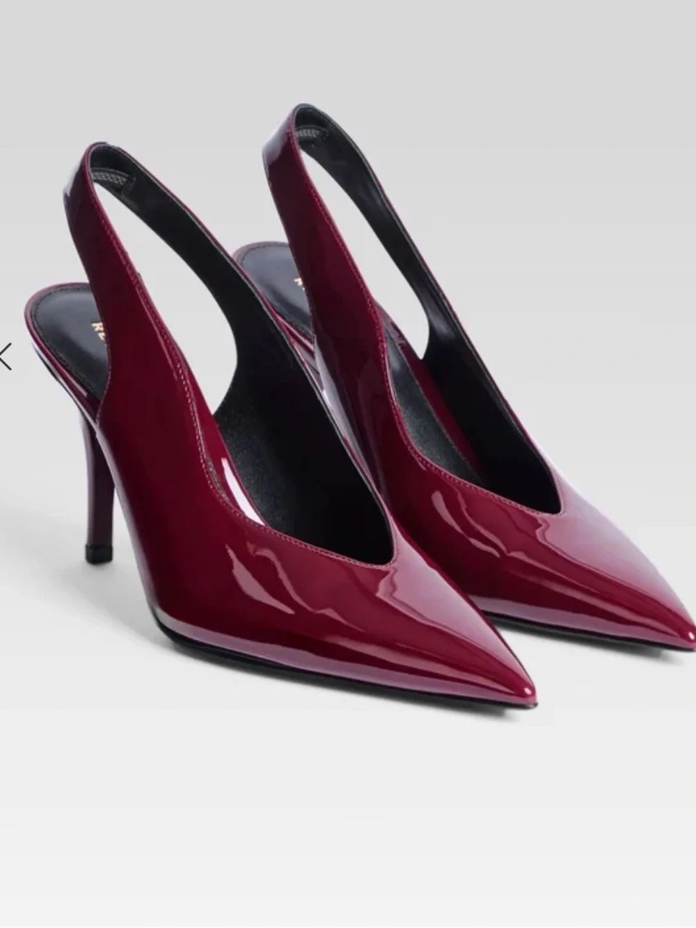 Retrofete Burgundy Patent Maxime Slingback Heels